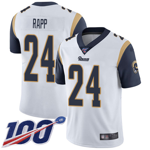 Los Angeles Rams Limited White Men Taylor Rapp Road Jersey NFL Football 24 100th Season Vapor Untouchable